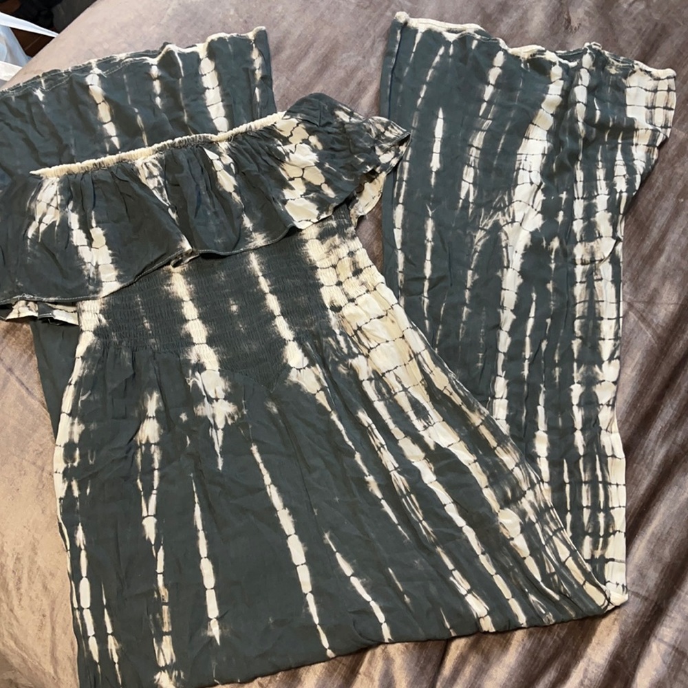 Strapless tie-dye jumpsuit